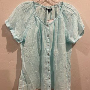 Gap Button Down Teal Blouse | Large (Brand New)